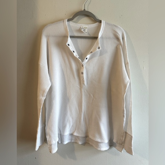 Aerie Waffle Knit Henley Top - Picture 1 of 4